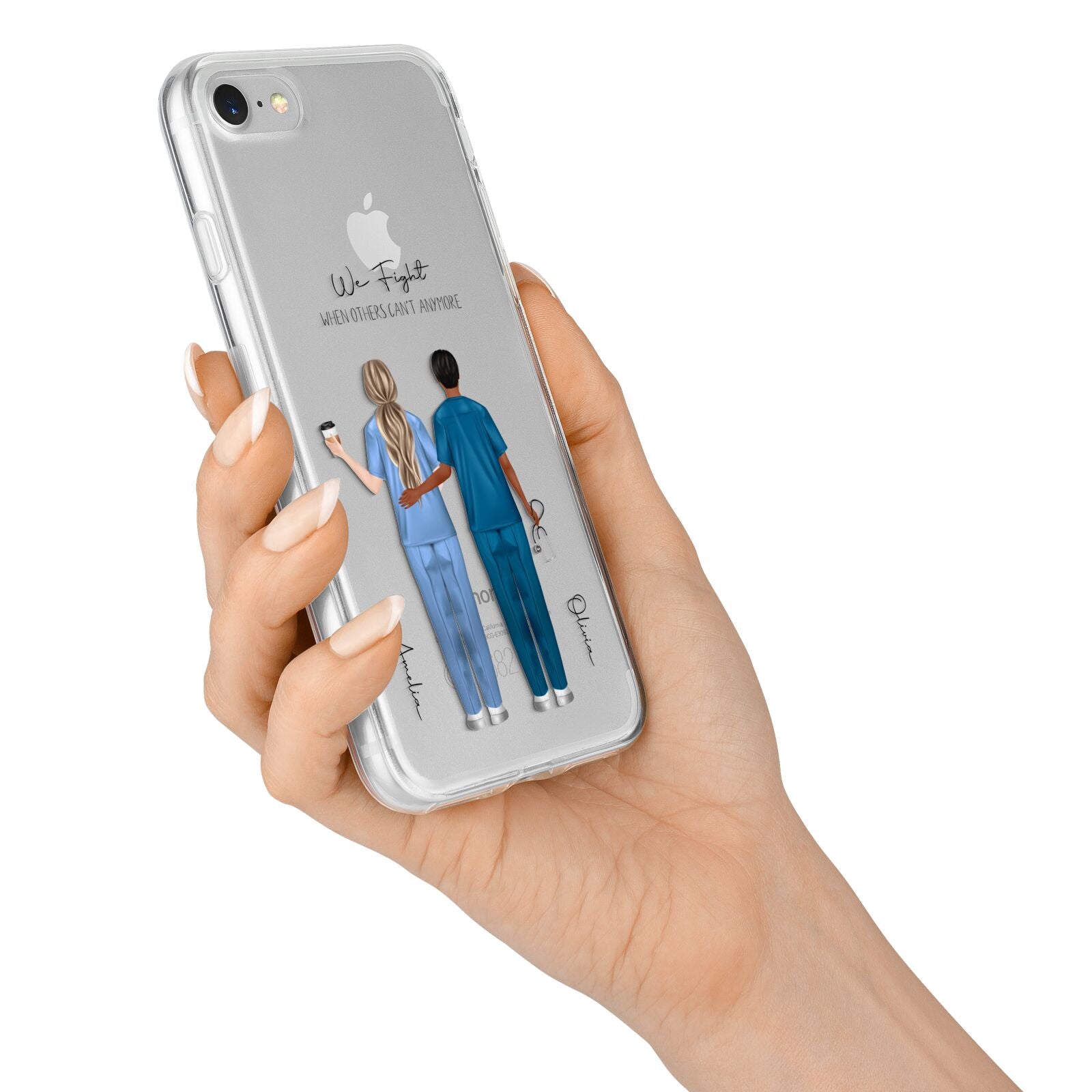 Personalised Two Nurses iPhone 7 Bumper Case on Silver iPhone Alternative Image