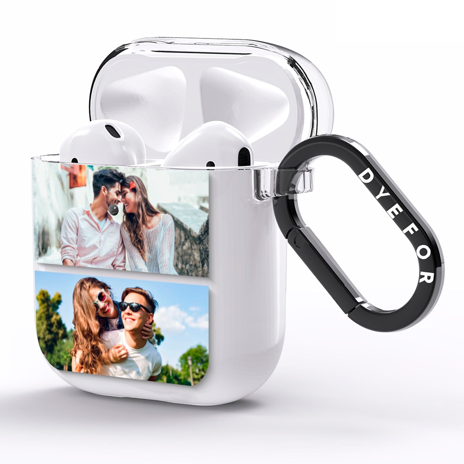 Personalised Two Photos Collage AirPods Clear Case Side Image