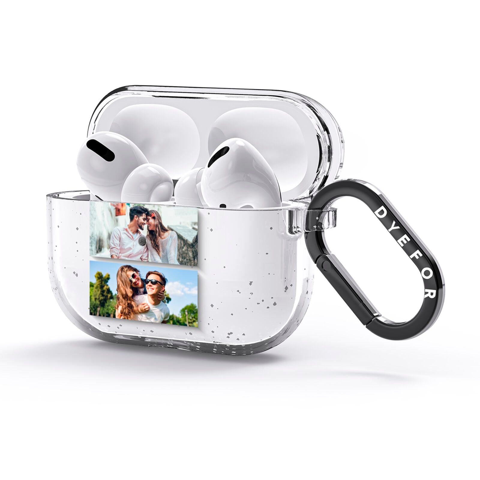 Personalised Two Photos Collage AirPods Glitter Case 3rd Gen Side Image