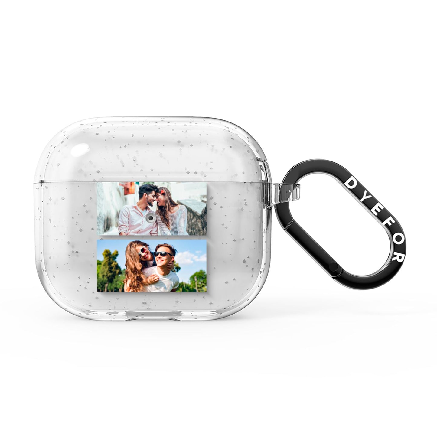 Personalised Two Photos Collage AirPods Glitter Case 3rd Gen