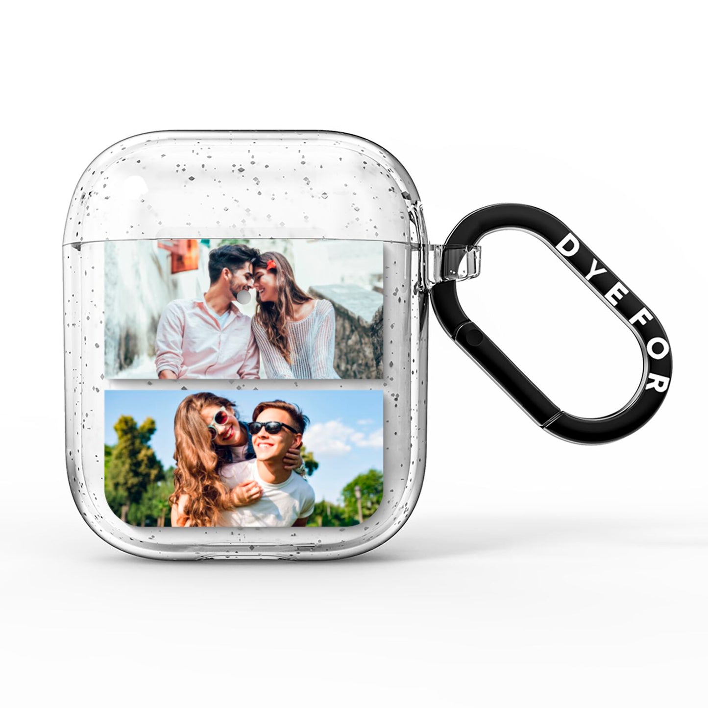 Personalised Two Photos Collage AirPods Glitter Case