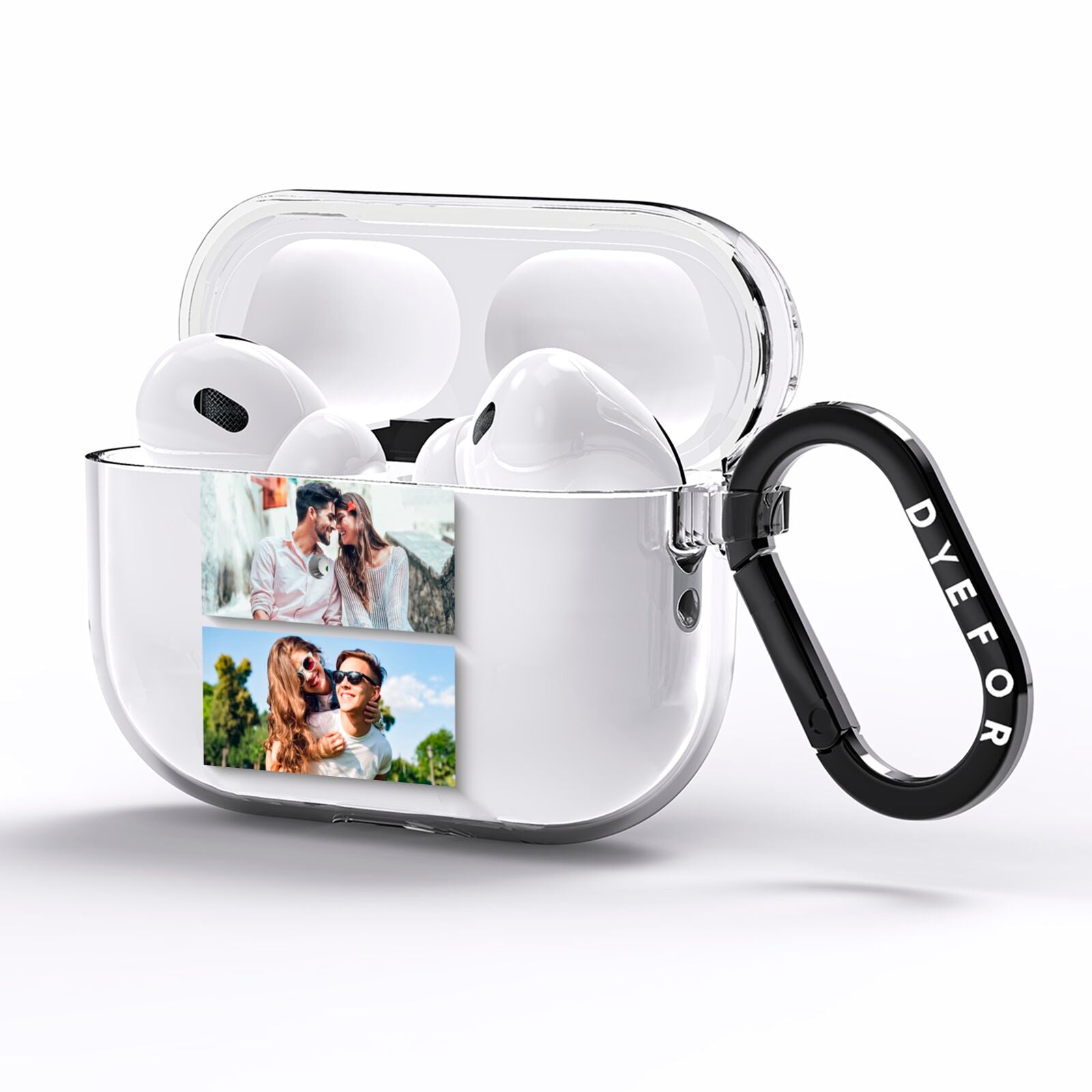 Personalised Two Photos Collage AirPods Pro Clear Case Side Image