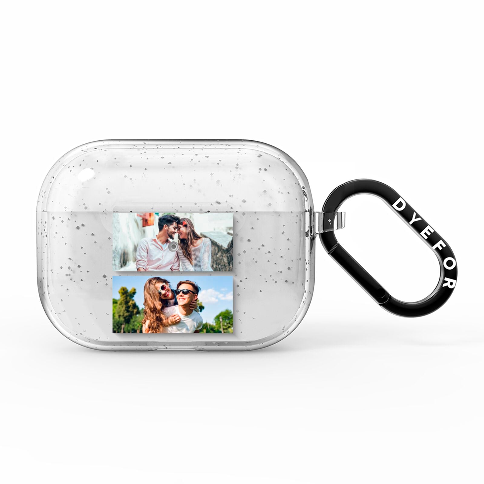 Personalised Two Photos Collage AirPods Pro Glitter Case