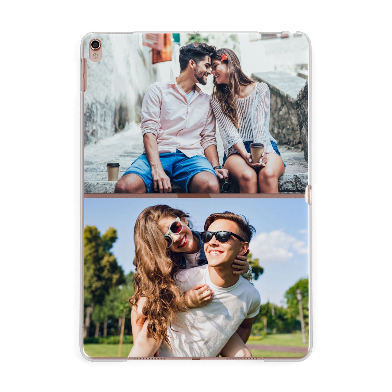 Personalised Two Photos Collage Apple iPad Rose Gold Case