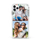 Personalised Two Photos Collage Apple iPhone 11 Pro Max in Silver with White Impact Case
