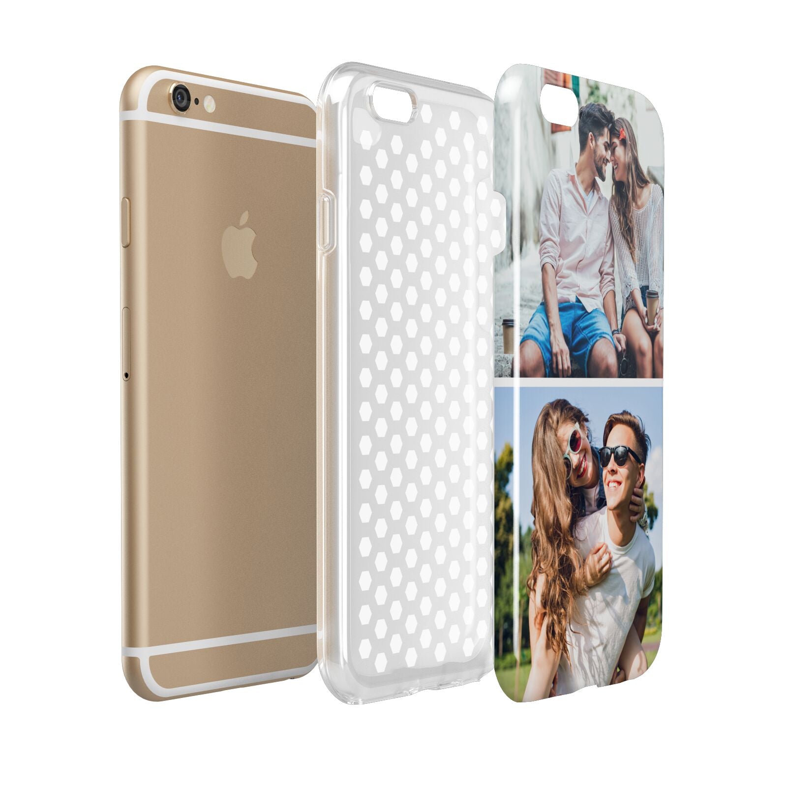 Personalised Two Photos Collage Apple iPhone 6 3D Tough Case Expanded view
