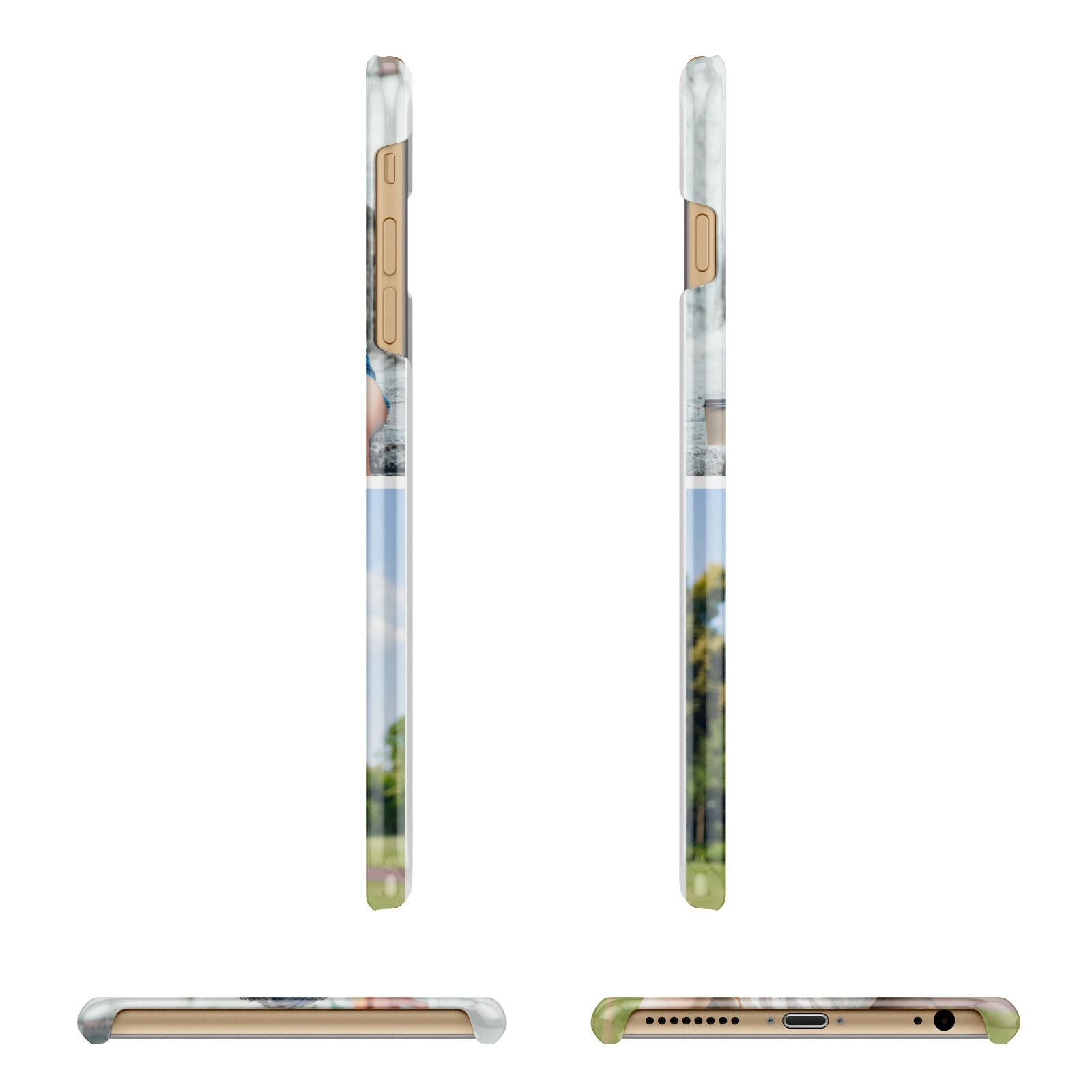 Personalised Two Photos Collage Apple iPhone 6 Plus 3D Wrap Snap Case Angled Images