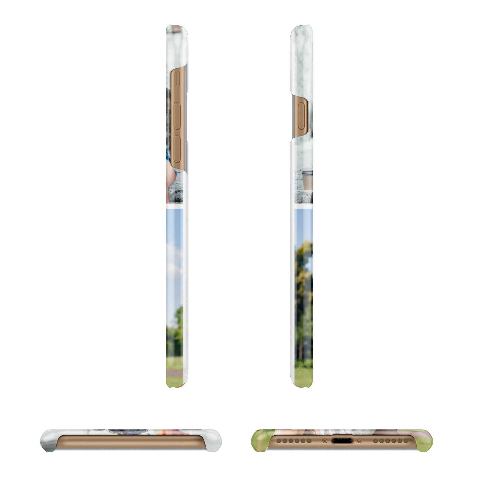 Personalised Two Photos Collage Apple iPhone 7 8 3D Wrap Snap Case Angled Images