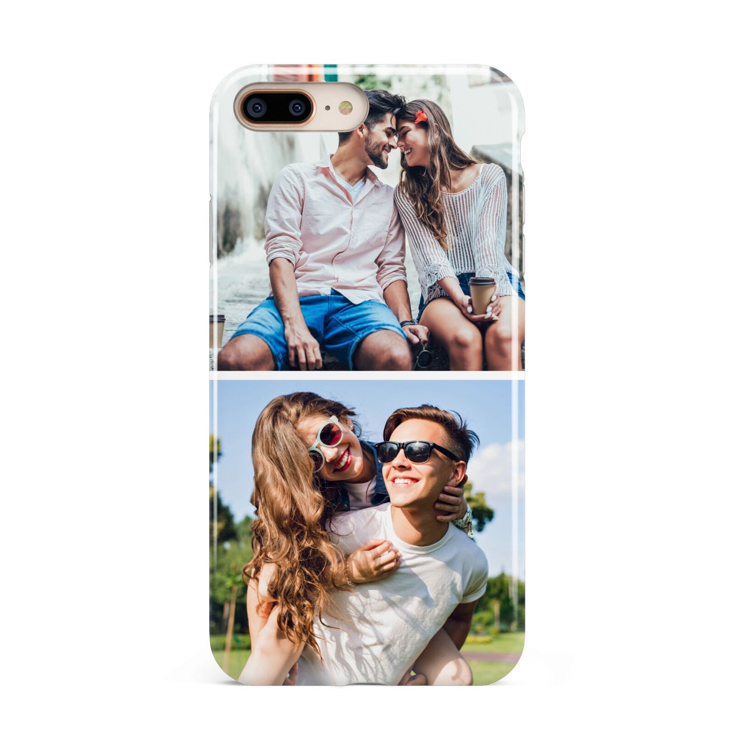 Personalised Two Photos Collage Apple iPhone 7 8 Plus 3D Tough Case