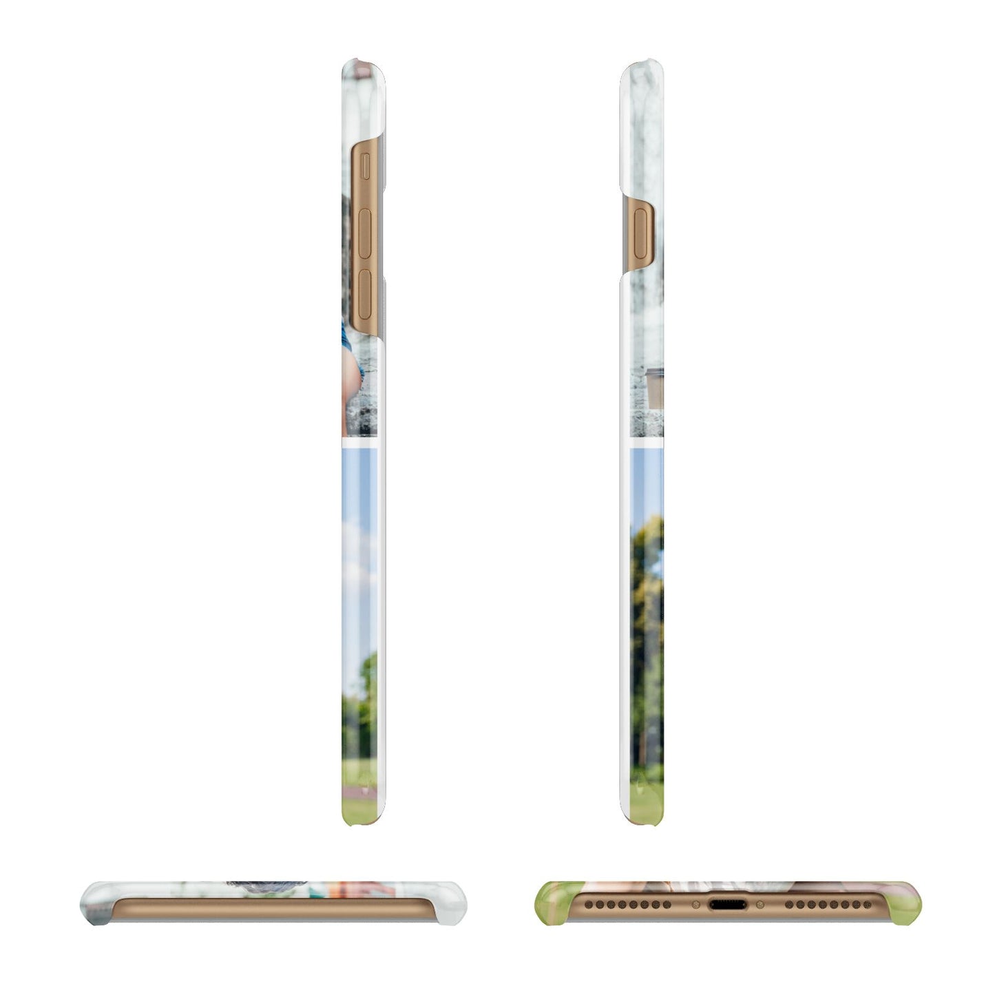 Personalised Two Photos Collage Apple iPhone 7 Plus 3D Wrap Snap Case Angled Images