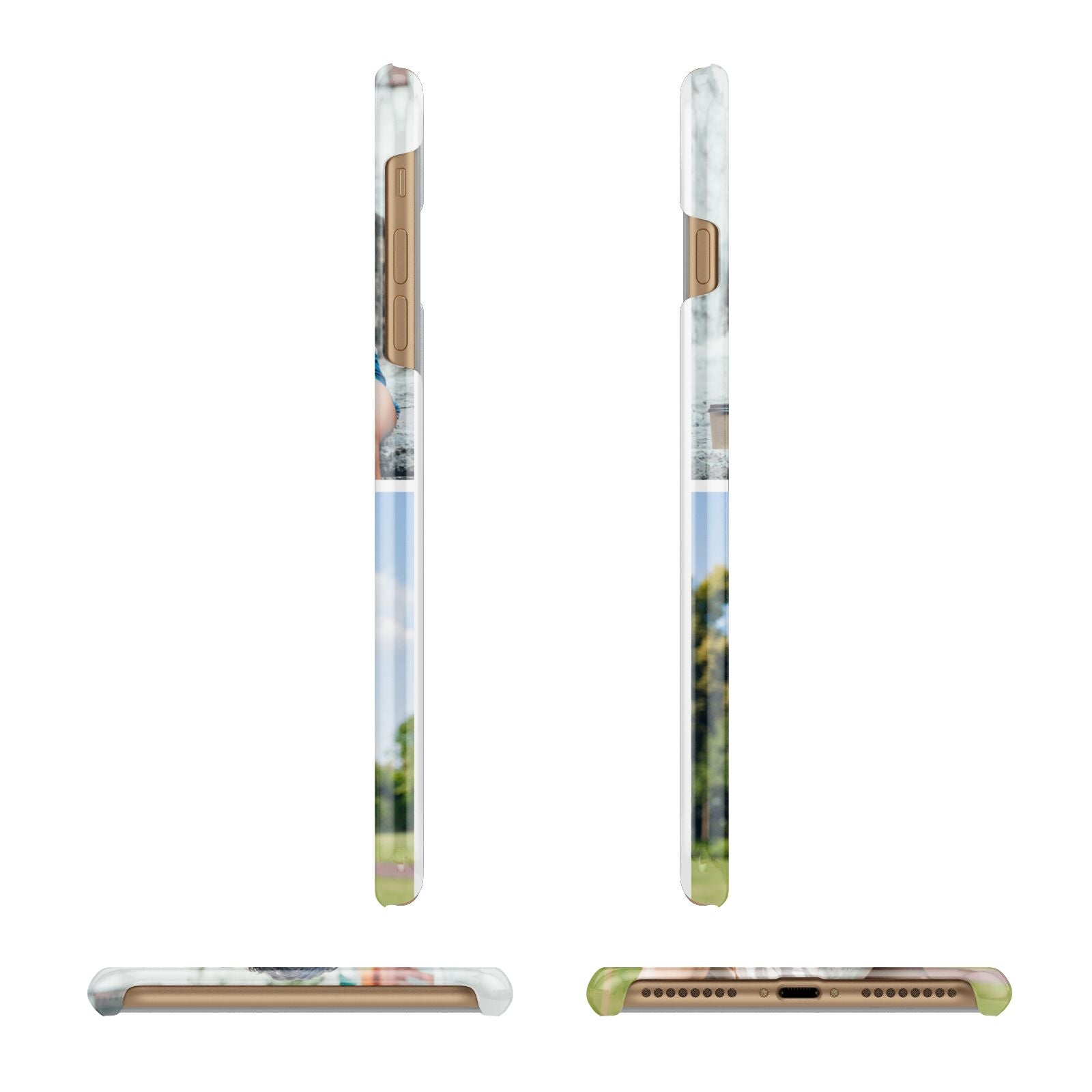 Personalised Two Photos Collage Apple iPhone 7 Plus 3D Wrap Snap Case Angled Images