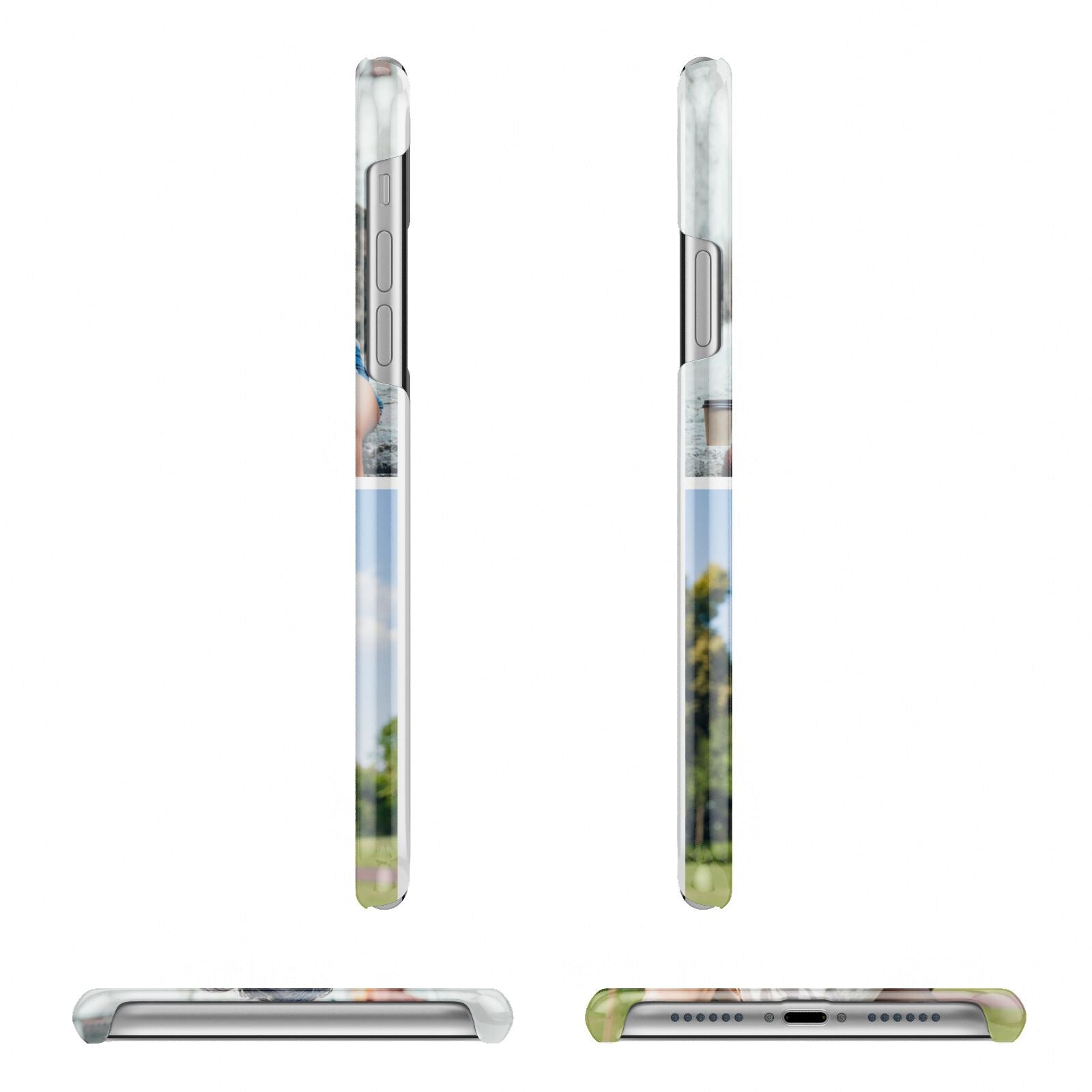 Personalised Two Photos Collage Apple iPhone XR 3D Wrap Snap Case Angled Images on White Phone