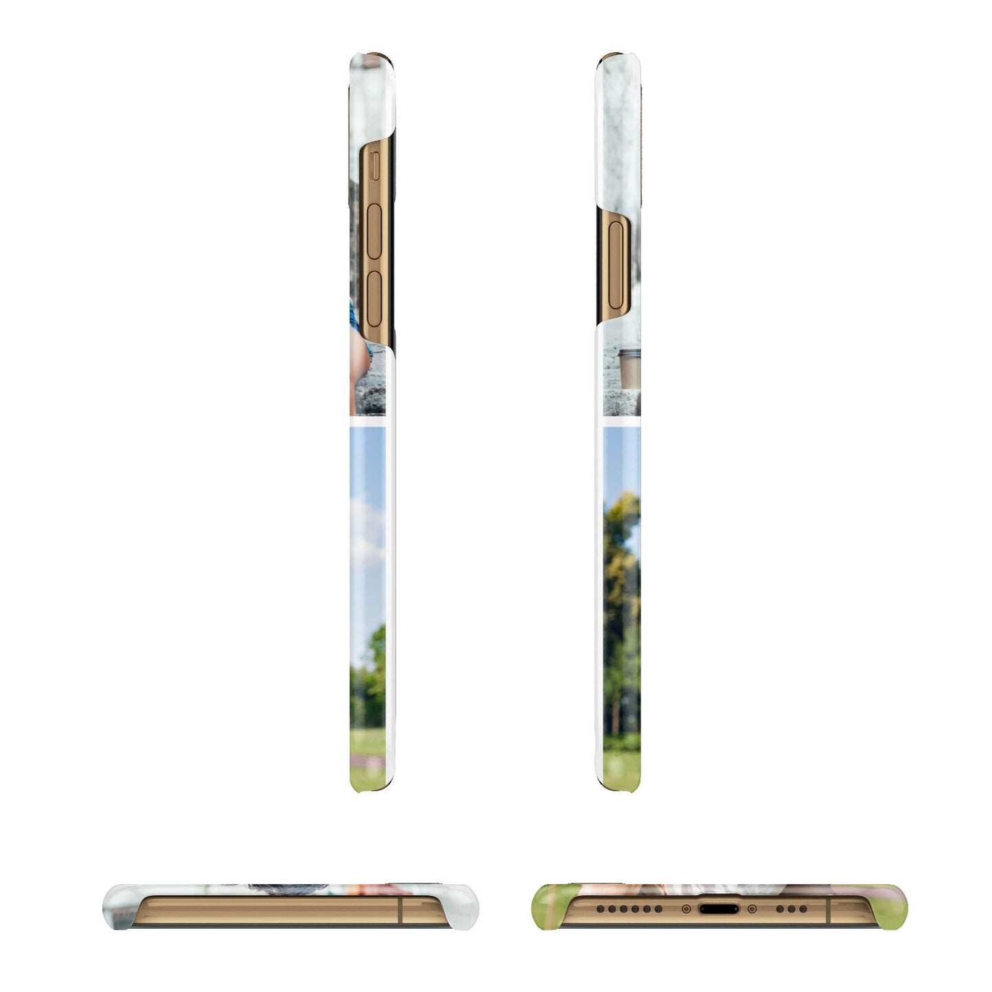 Personalised Two Photos Collage Apple iPhone Xs 3D Wrap Snap Case Angled Images