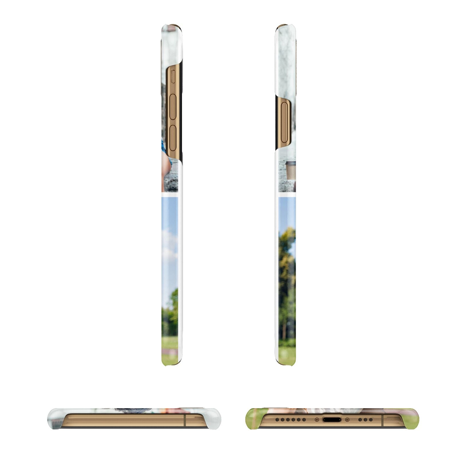 Personalised Two Photos Collage Apple iPhone Xs 3D Wrap Snap Case Angled Images