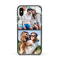 Personalised Two Photos Collage Apple iPhone Xs Impact Case Black Edge on Black Phone