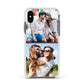 Personalised Two Photos Collage Apple iPhone Xs Impact Case White Edge on Black Phone