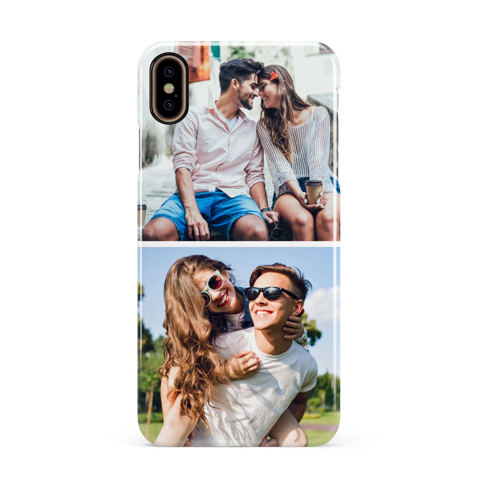 Personalised Two Photos Collage Apple iPhone Xs Max 3D Snap Case
