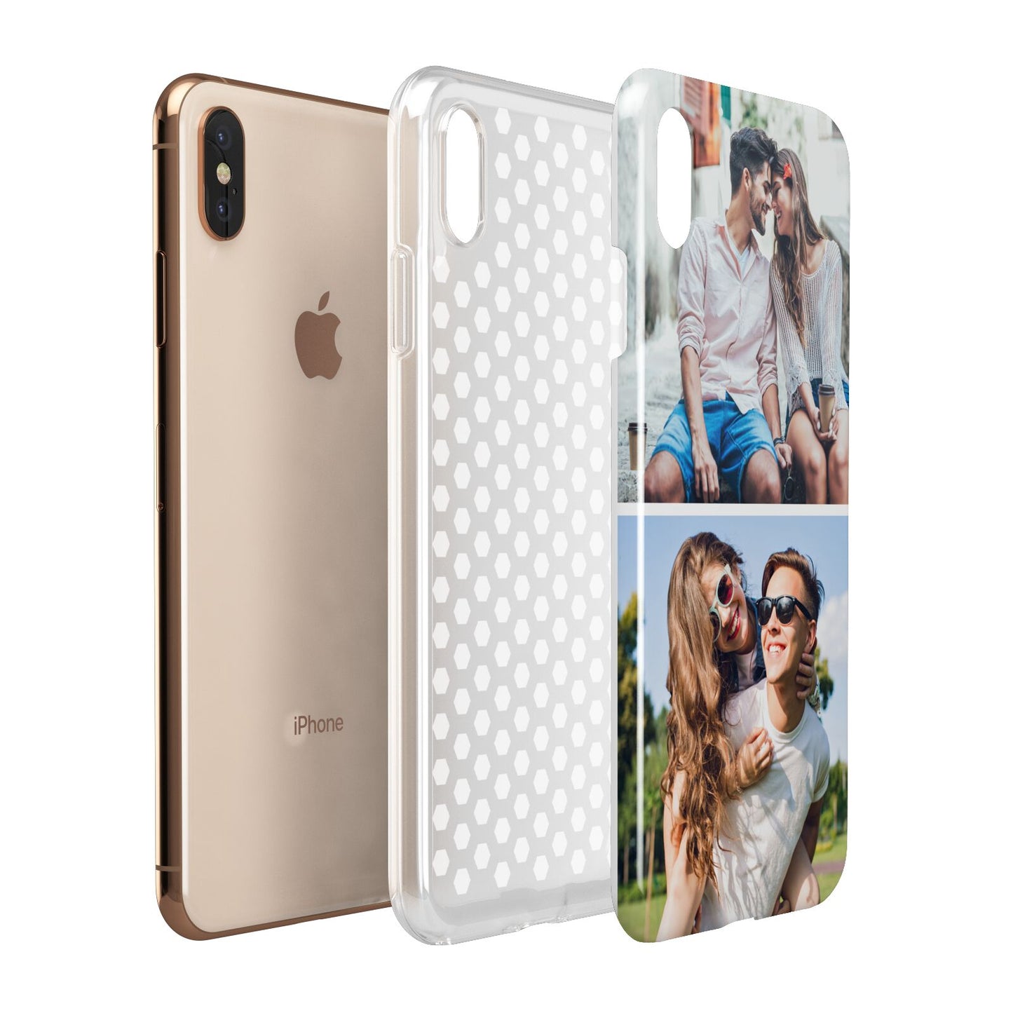 Personalised Two Photos Collage Apple iPhone Xs Max 3D Tough Case Expanded View