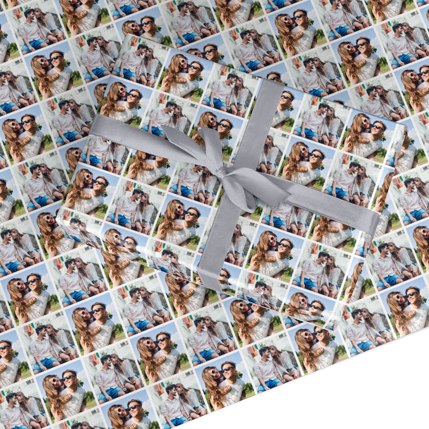 Personalised Two Photos Collage Custom Wrapping Paper