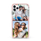 Personalised Two Photos Collage iPhone 11 Pro Max Impact Pink Edge Case