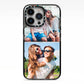 Personalised Two Photos Collage iPhone 13 Pro Black Impact Case on Silver phone