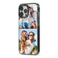 Personalised Two Photos Collage iPhone 13 Pro Max Black Impact Case Side Angle on Silver phone