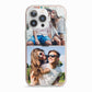 Personalised Two Photos Collage iPhone 13 Pro TPU Impact Case with Pink Edges