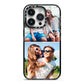 Personalised Two Photos Collage iPhone 14 Pro Black Impact Case on Silver phone