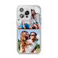 Personalised Two Photos Collage iPhone 14 Pro Max Clear Tough Case Silver