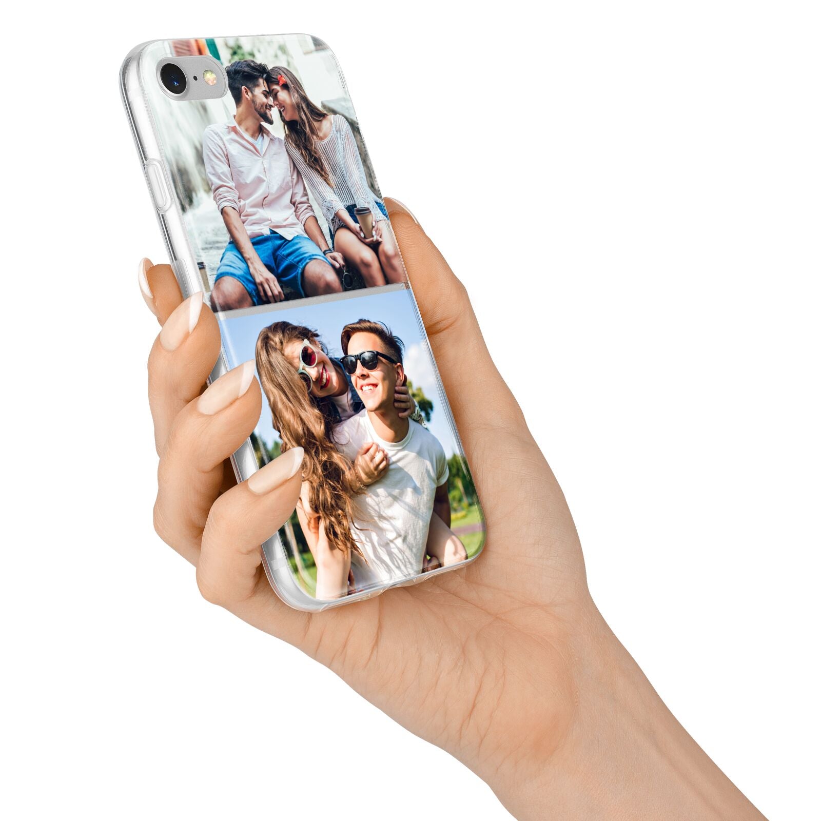Personalised Two Photos Collage iPhone 7 Bumper Case on Silver iPhone Alternative Image