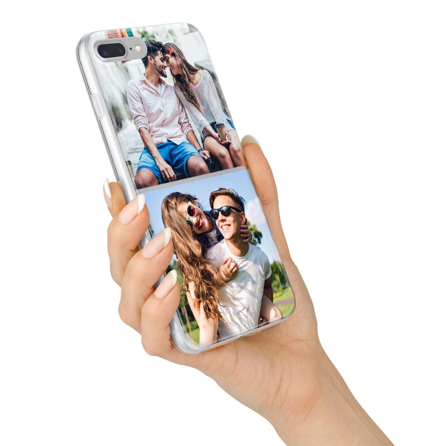 Personalised Two Photos Collage iPhone 7 Plus Bumper Case on Silver iPhone Alternative Image