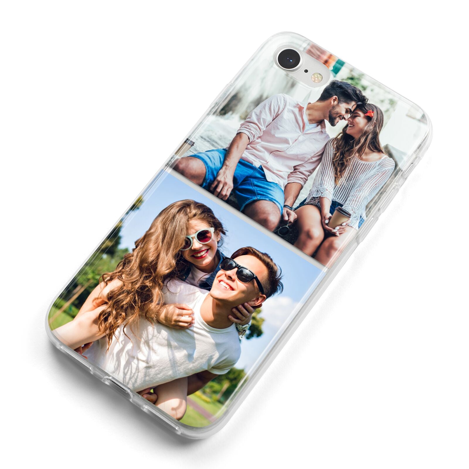Personalised Two Photos Collage iPhone 8 Bumper Case on Silver iPhone Alternative Image