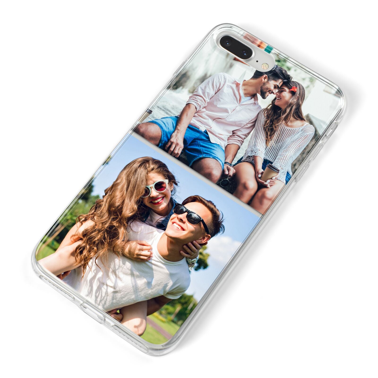 Personalised Two Photos Collage iPhone 8 Plus Bumper Case on Silver iPhone Alternative Image