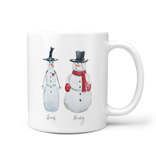 Personalised Two Snowmen 10oz Mug