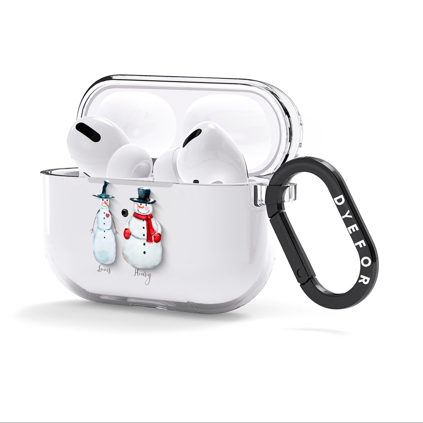 Personalised Two Snowmen AirPods Clear Case 3rd Gen Side Image