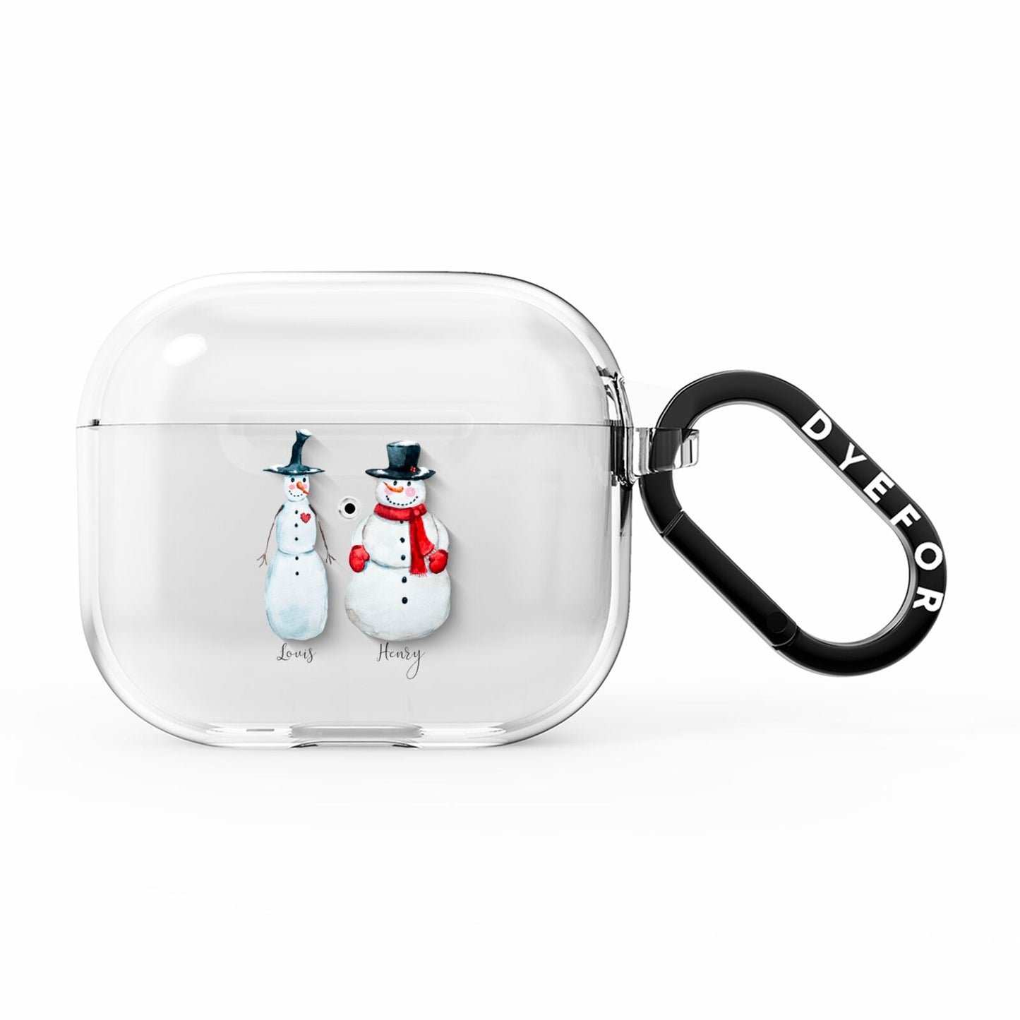 Personalised Two Snowmen AirPods Clear Case 3rd Gen