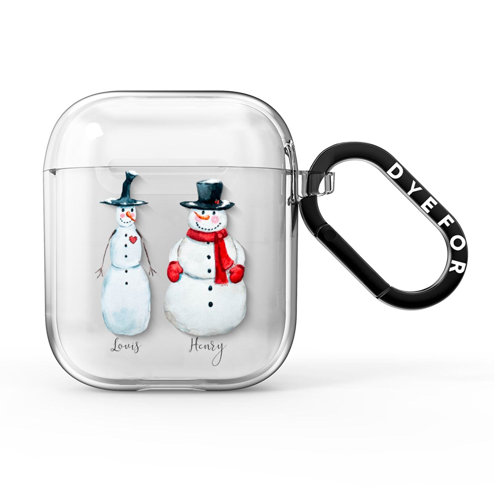 Personalised Two Snowmen AirPods Clear Case