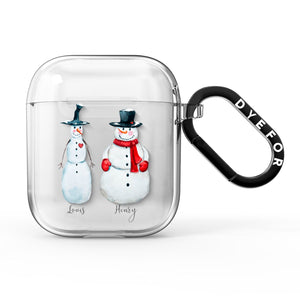 Personalised Two Snowmen AirPods Case