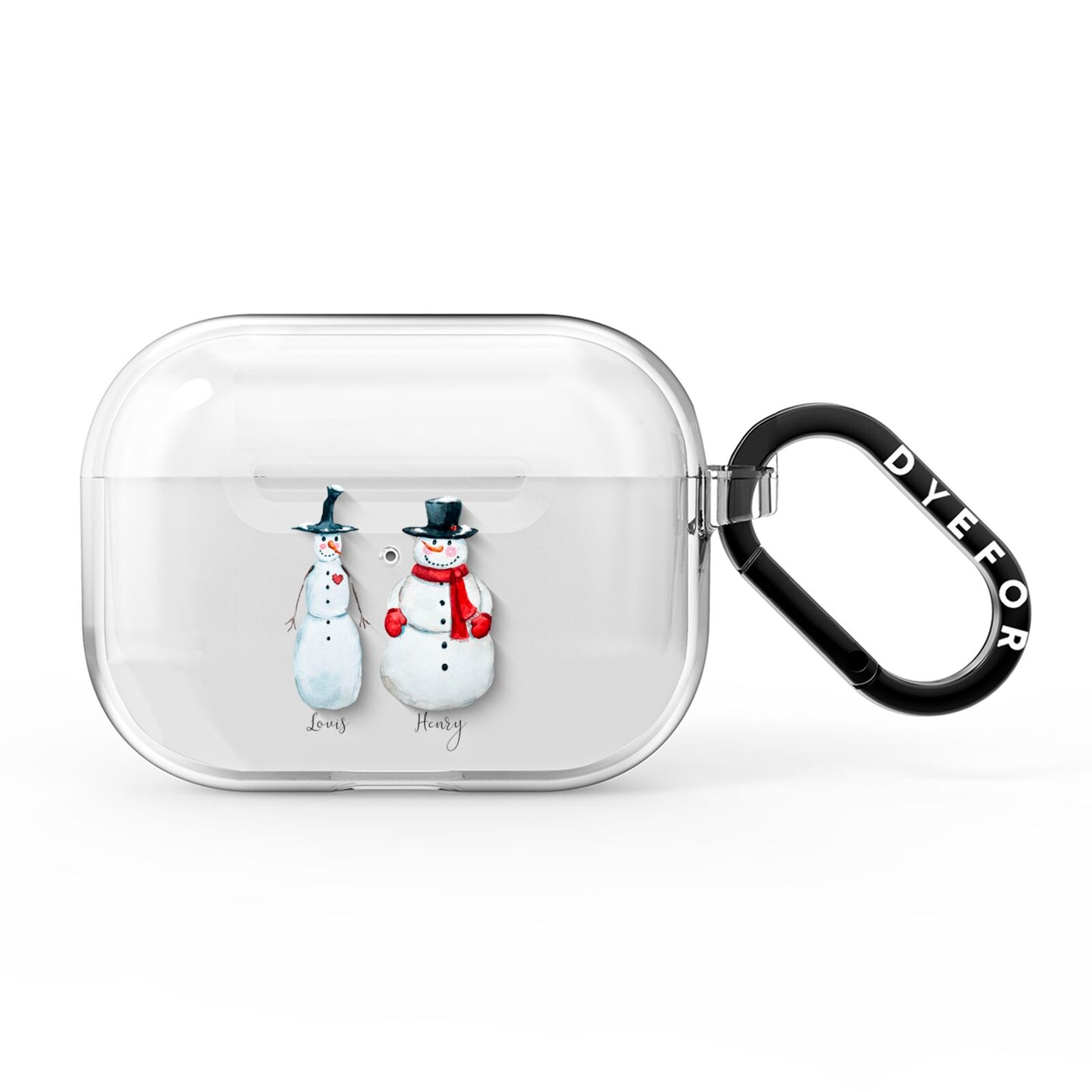 Personalised Two Snowmen AirPods Pro Clear Case