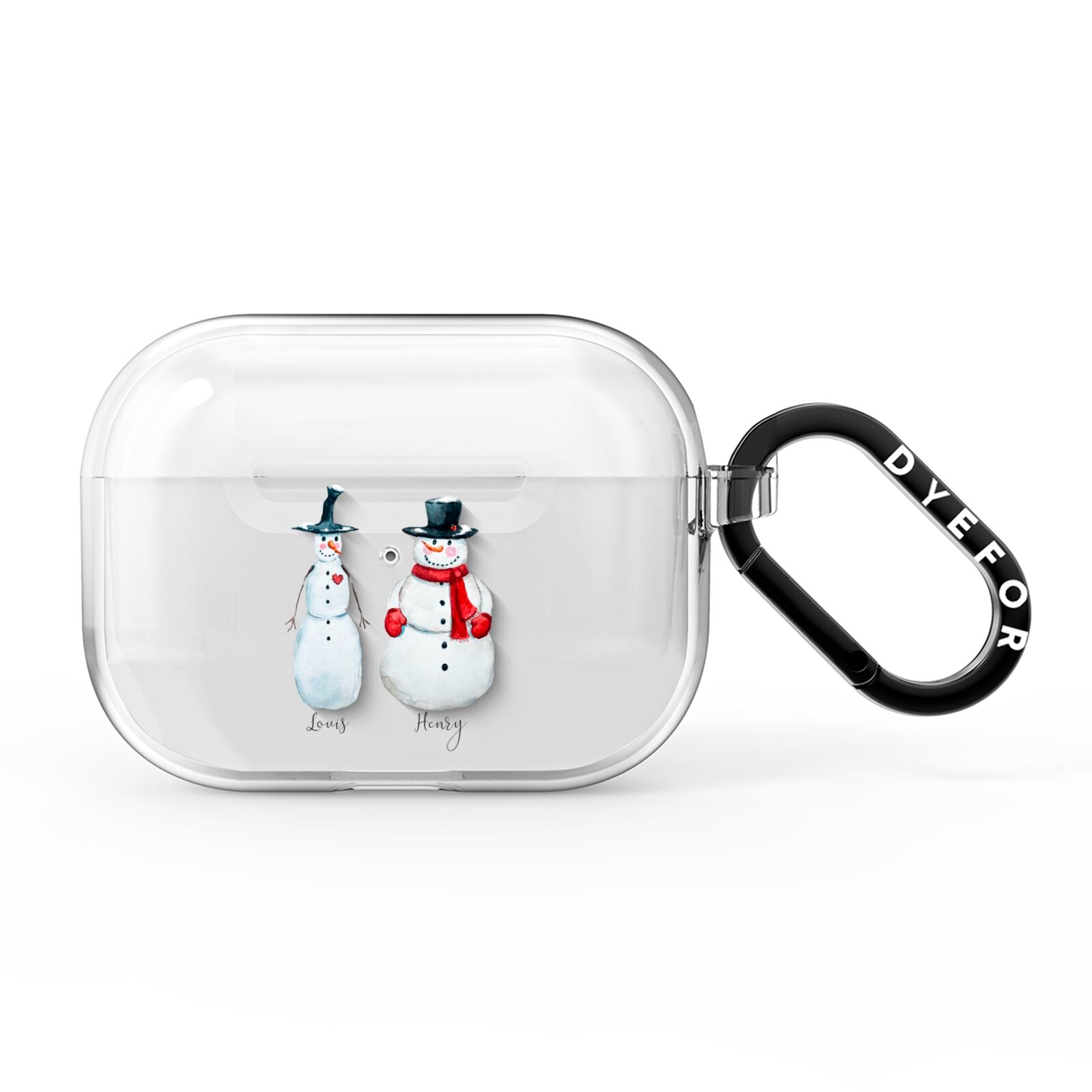 Personalised Two Snowmen AirPods Pro Clear Case