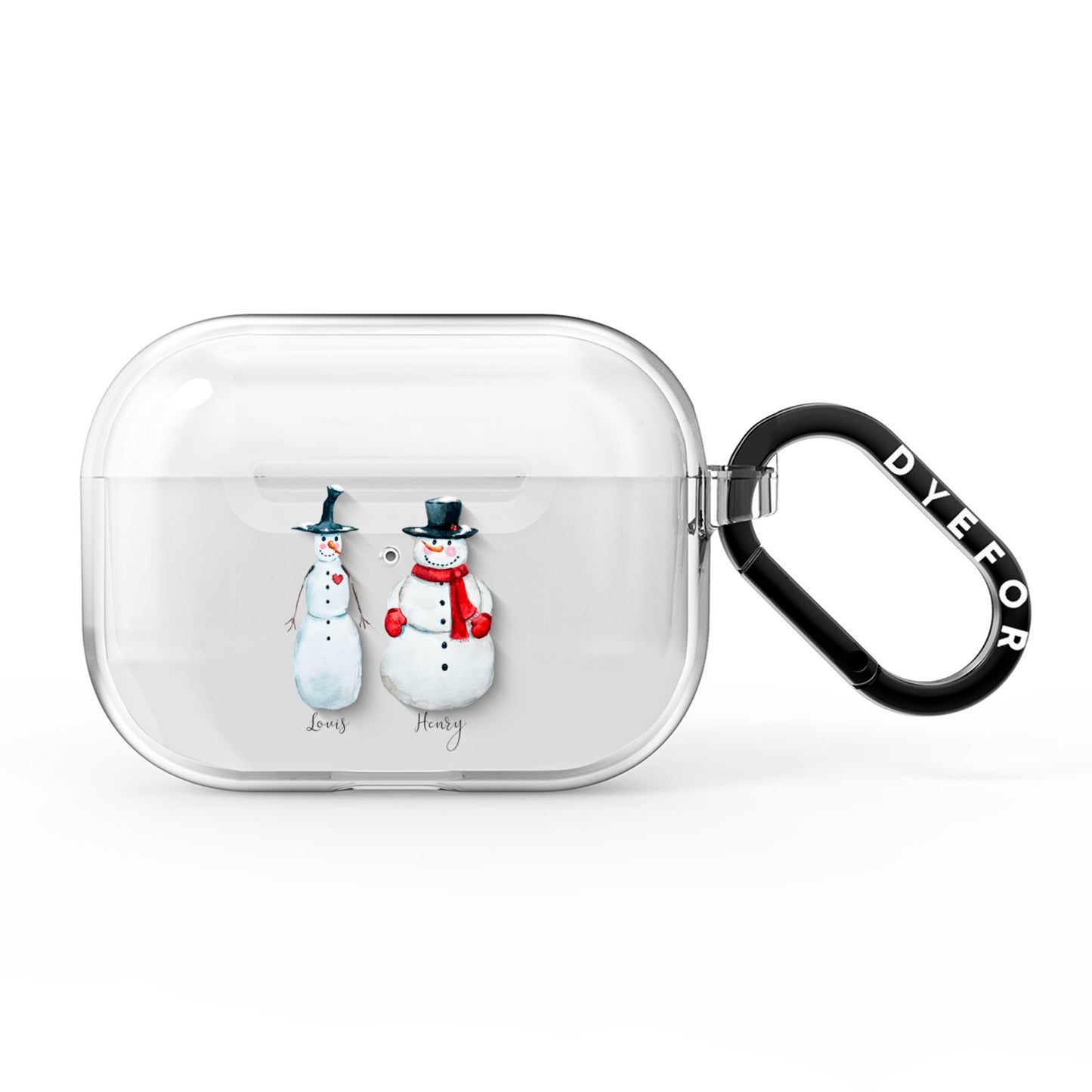 Personalised Two Snowmen AirPods Pro Clear Case