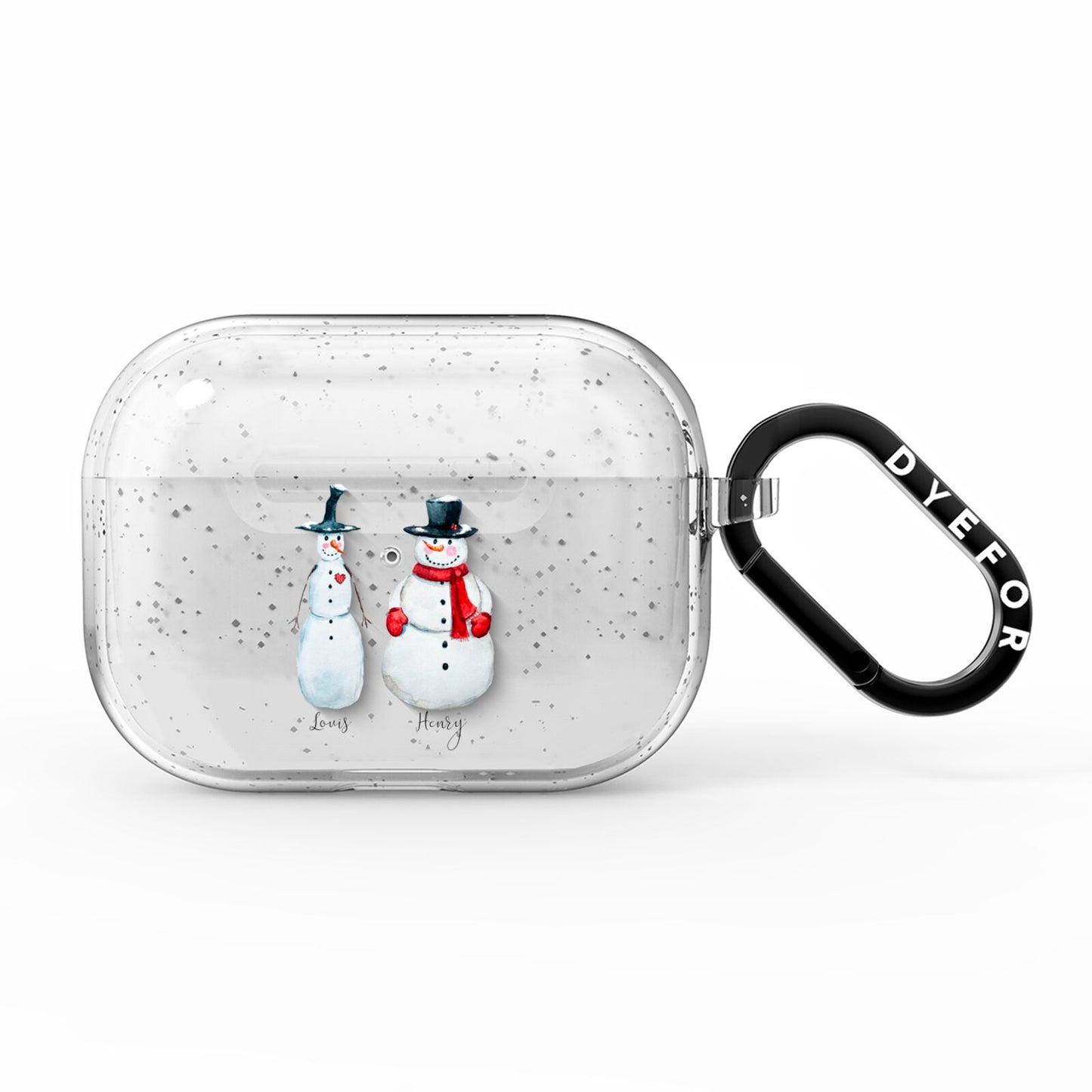 Personalised Two Snowmen AirPods Pro Glitter Case