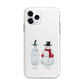 Personalised Two Snowmen Apple iPhone 11 Pro in Silver with Bumper Case