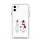 Personalised Two Snowmen Apple iPhone 11 in White with White Impact Case