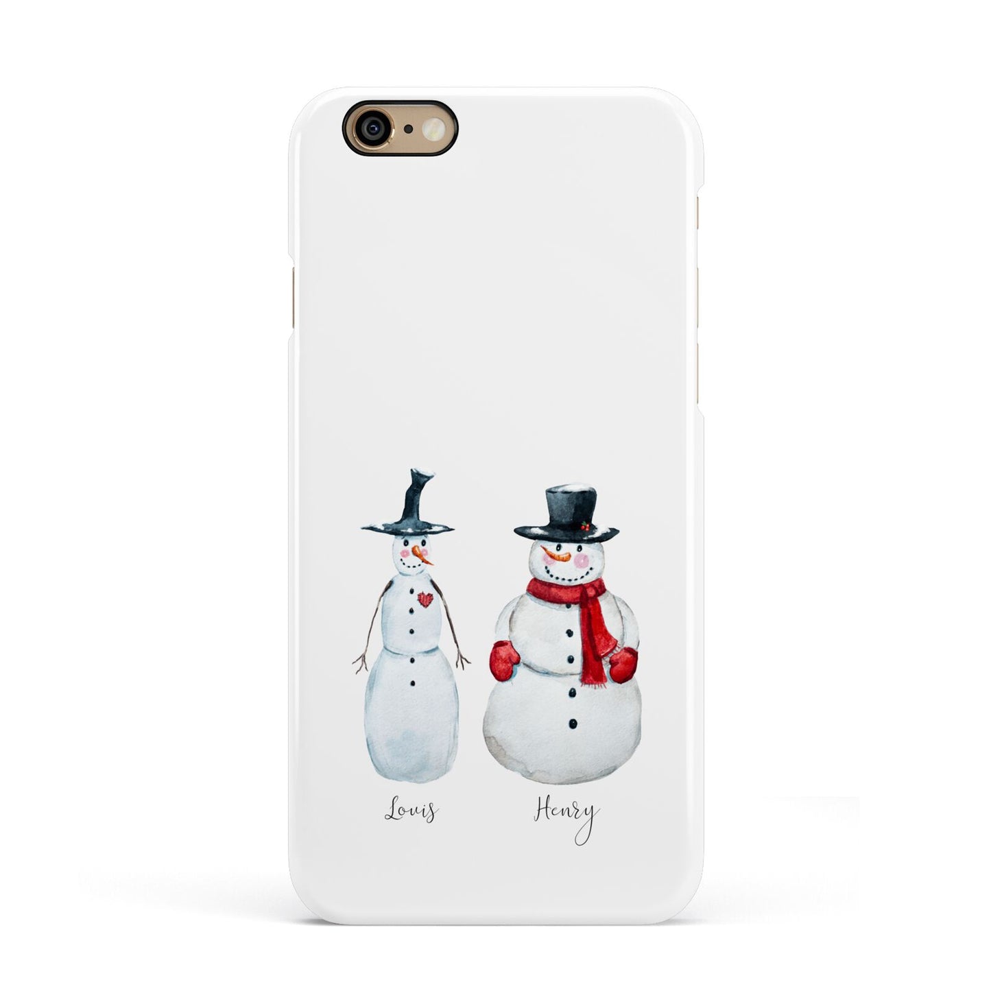 Personalised Two Snowmen Apple iPhone 6 3D Snap Case