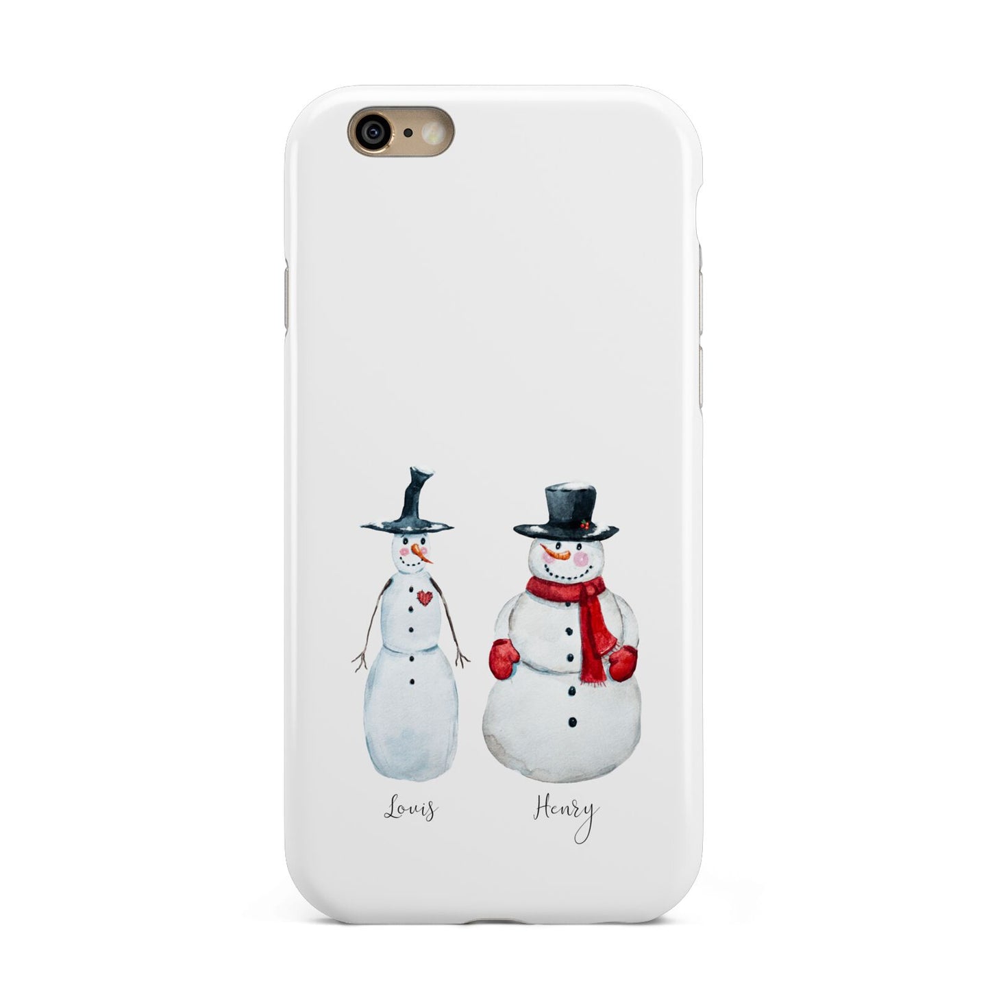 Personalised Two Snowmen Apple iPhone 6 3D Tough Case