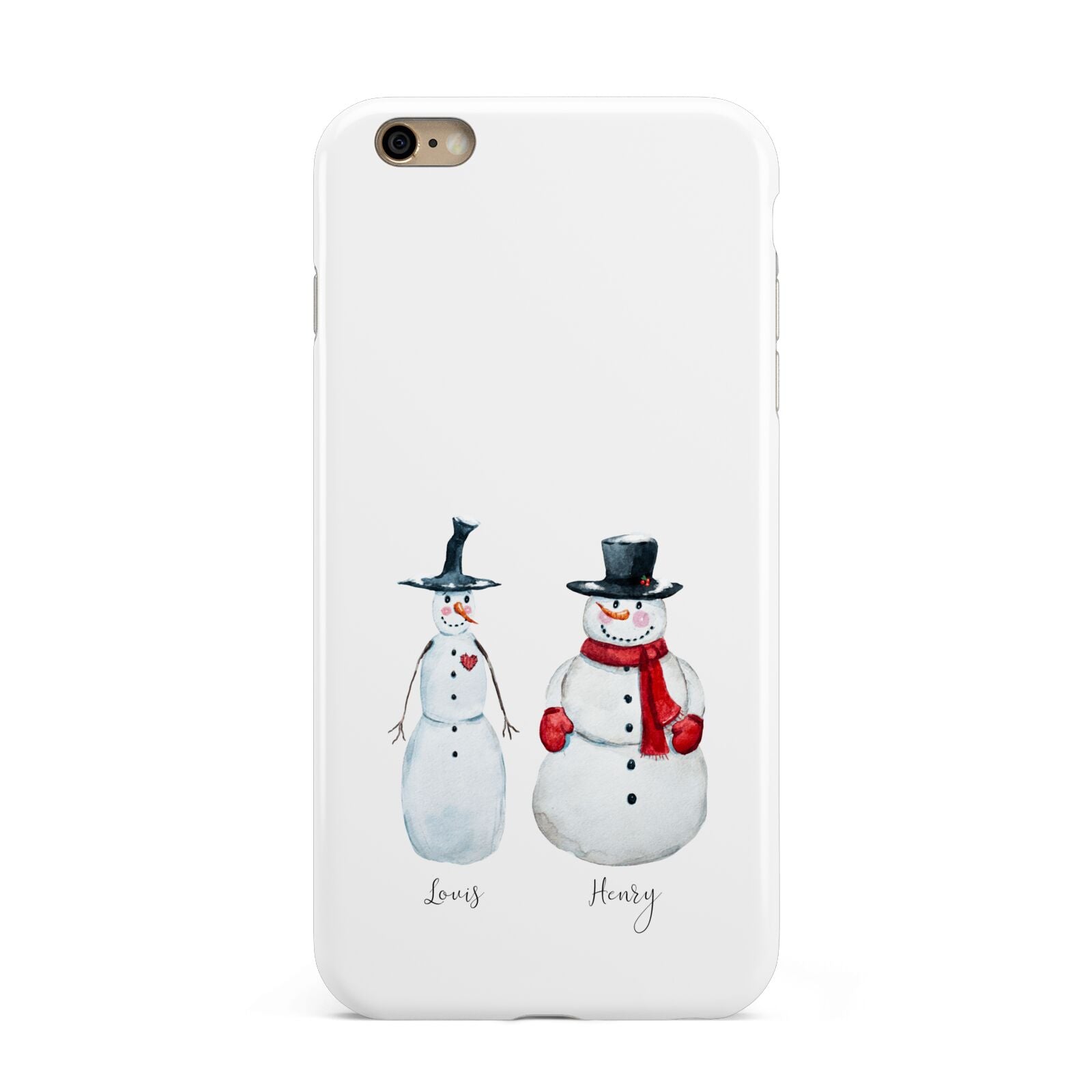 Personalised Two Snowmen Apple iPhone 6 Plus 3D Tough Case