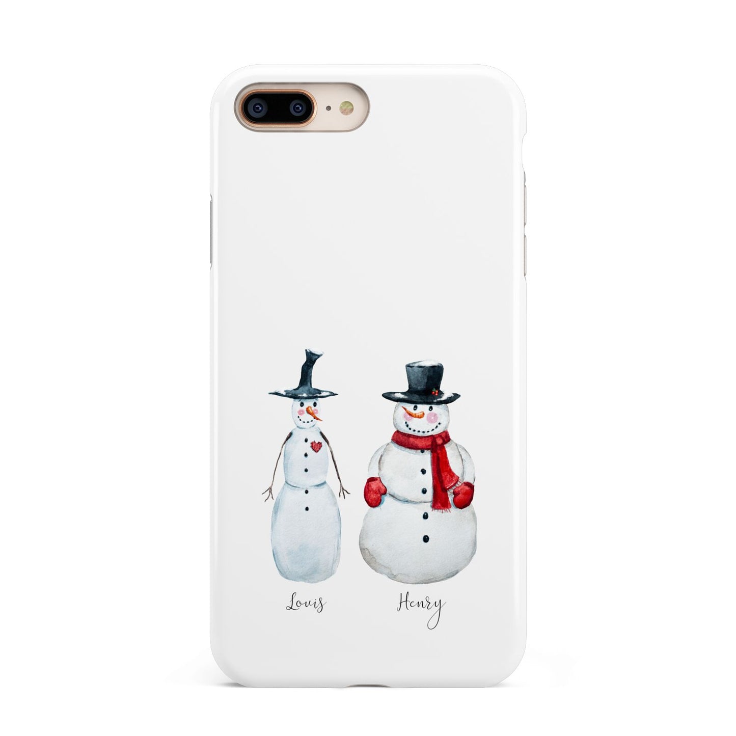 Personalised Two Snowmen Apple iPhone 7 8 Plus 3D Tough Case