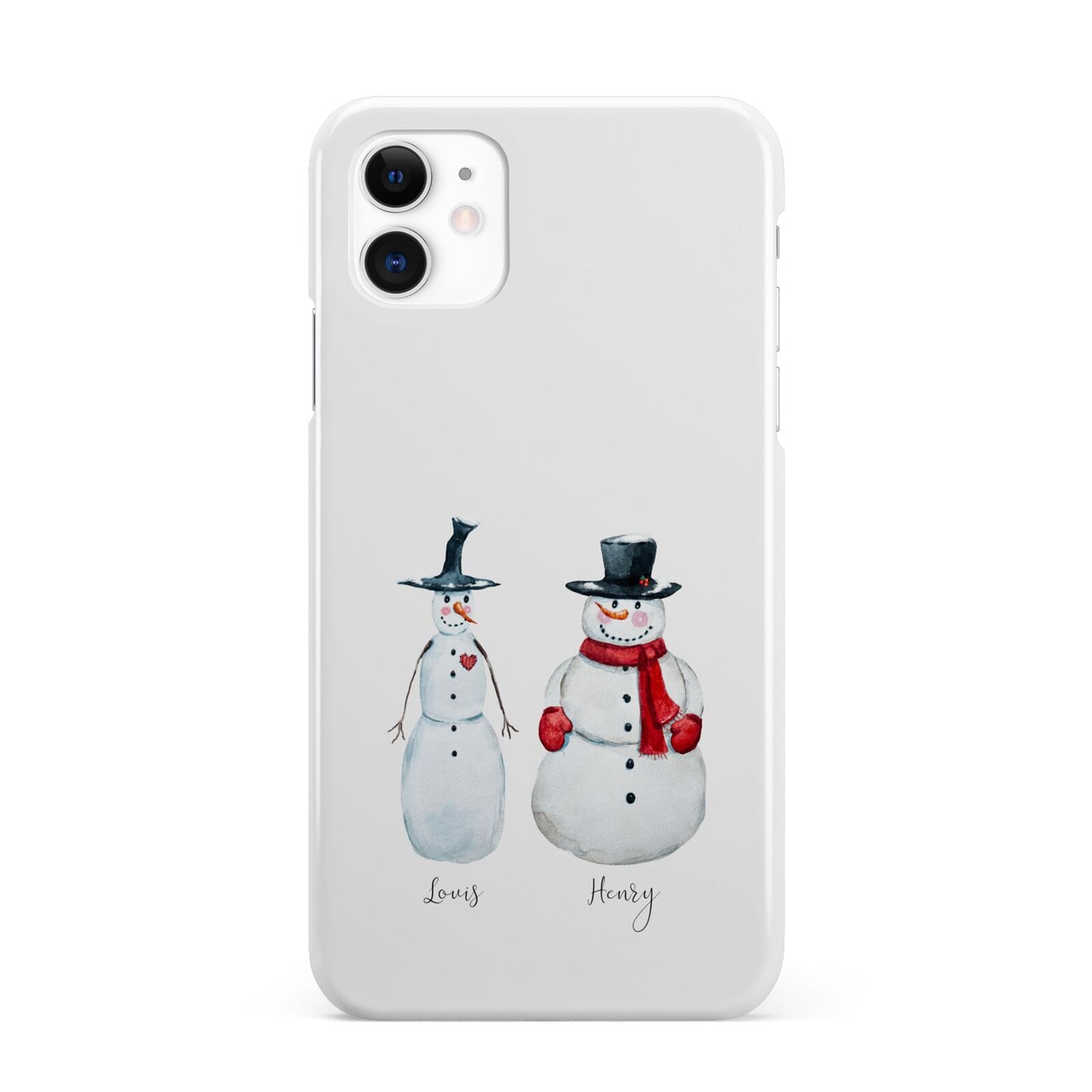 Personalised Two Snowmen iPhone 11 3D Snap Case