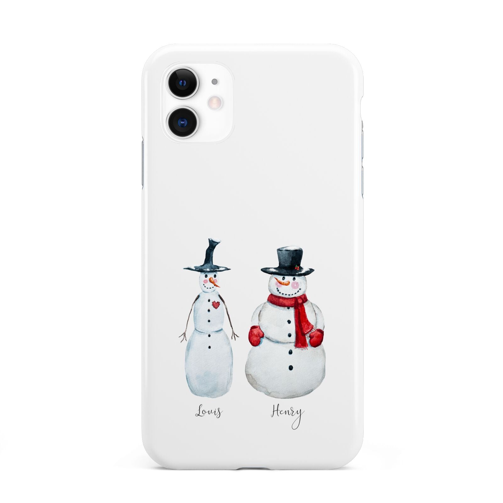 Personalised Two Snowmen iPhone 11 3D Tough Case